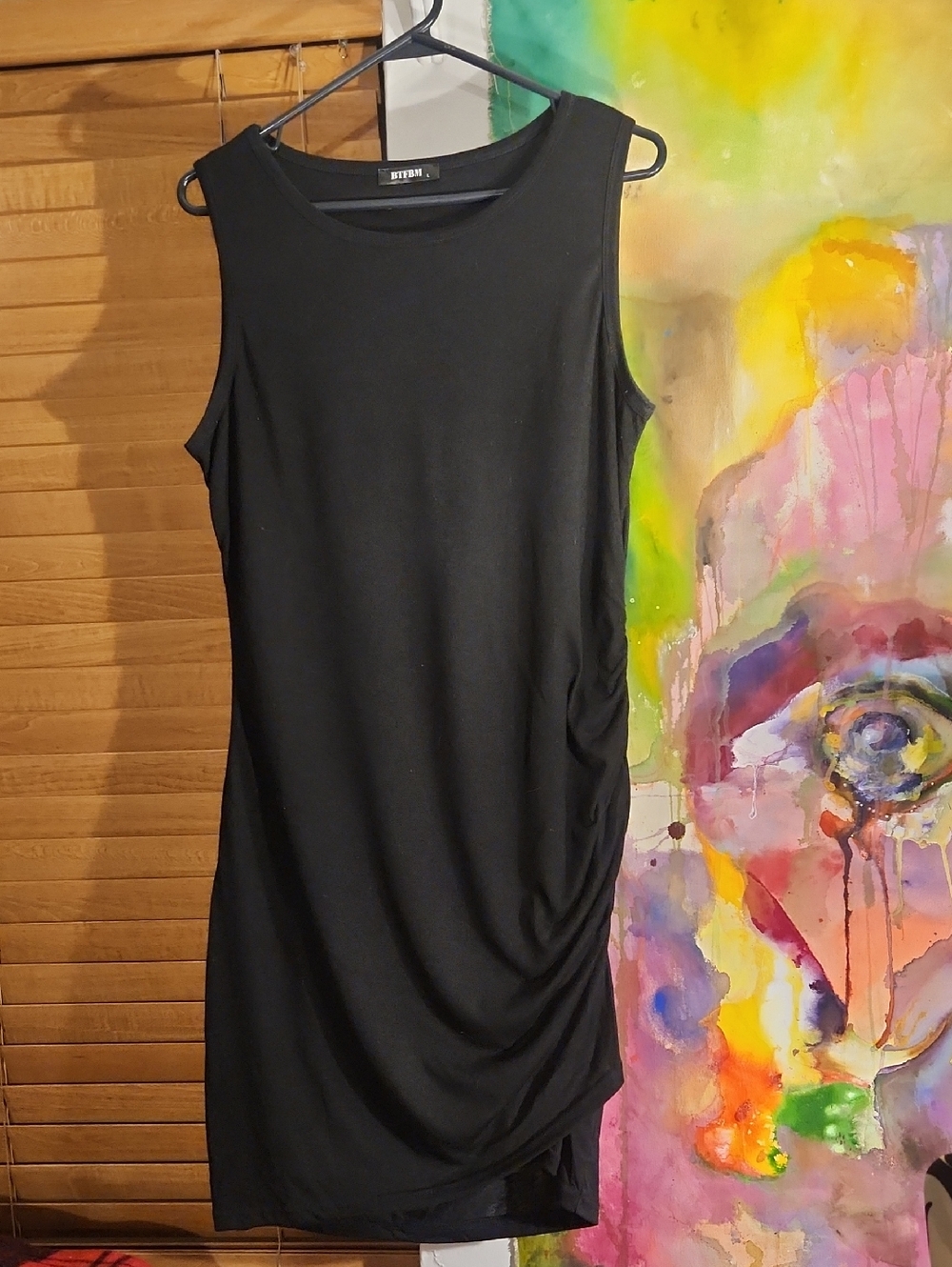 Ribkoff Black Sleeveless Draped Sheath Dress